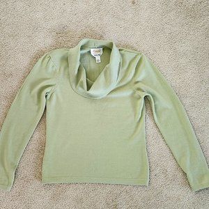 Talbots 100% Merino Wool Light Green Sweater Size S